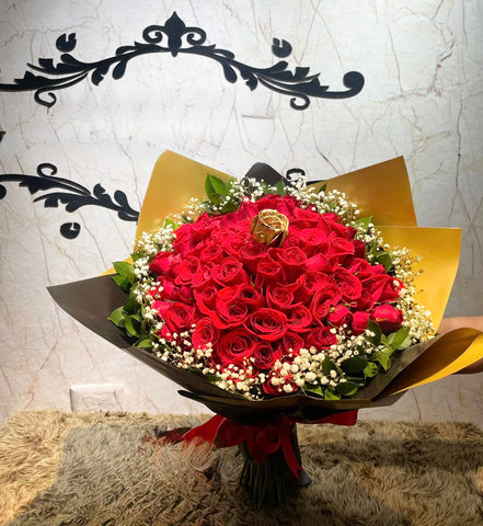 Buchón con mensaje en la rosa