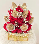 Bouquet de rosas con fresas