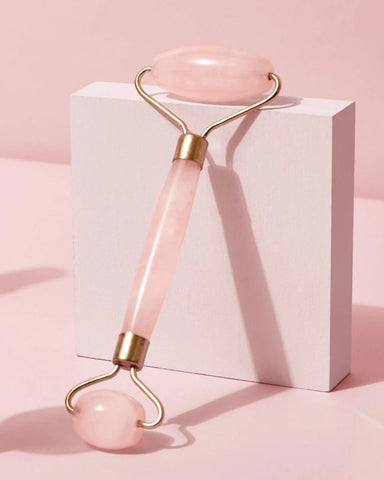 Rodillo facial cuarzo rosa